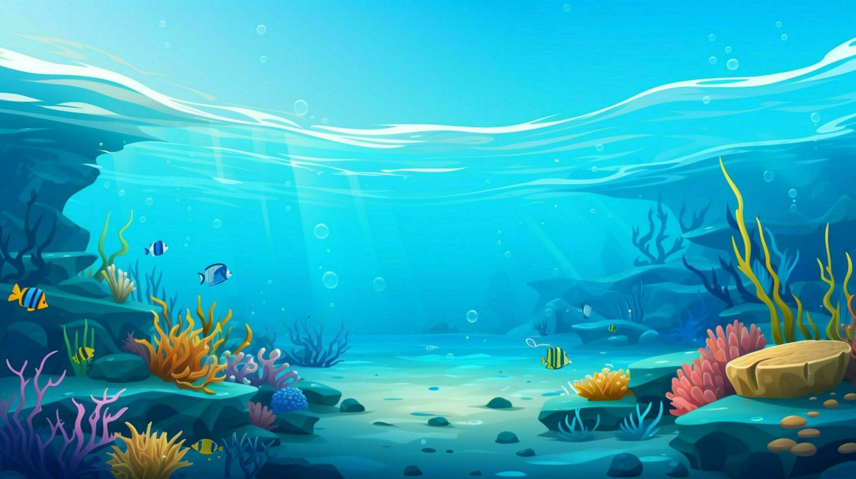 Underwater Ocean with sandy ocean floor, 3d render